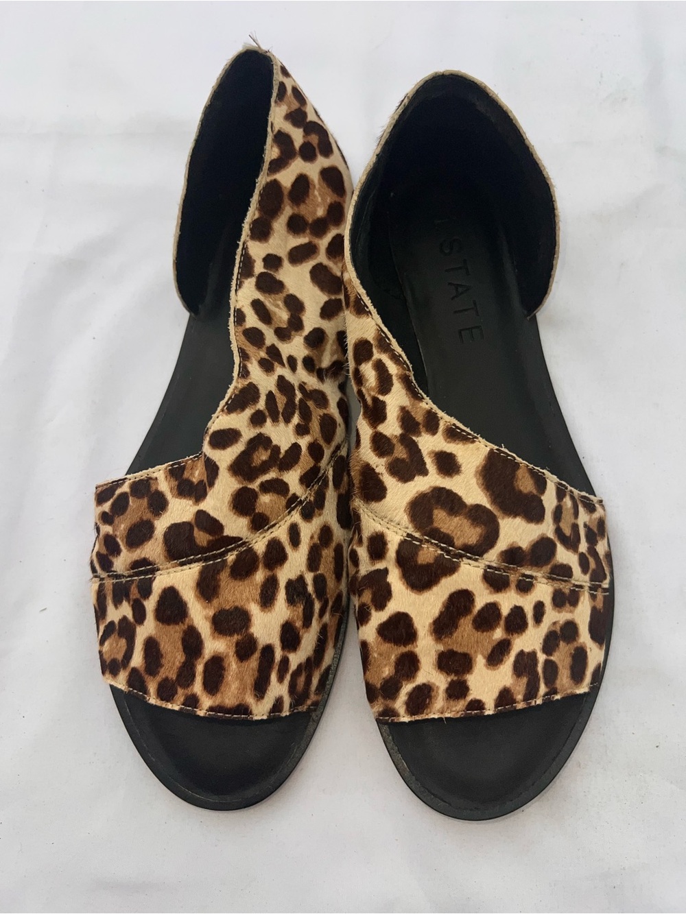 1. State Leopard-Print Open Toe Sandals in Brown and Black